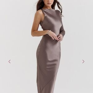 NWT House of CB Catiana Smoke One Sleeve Maxi Dress Medium